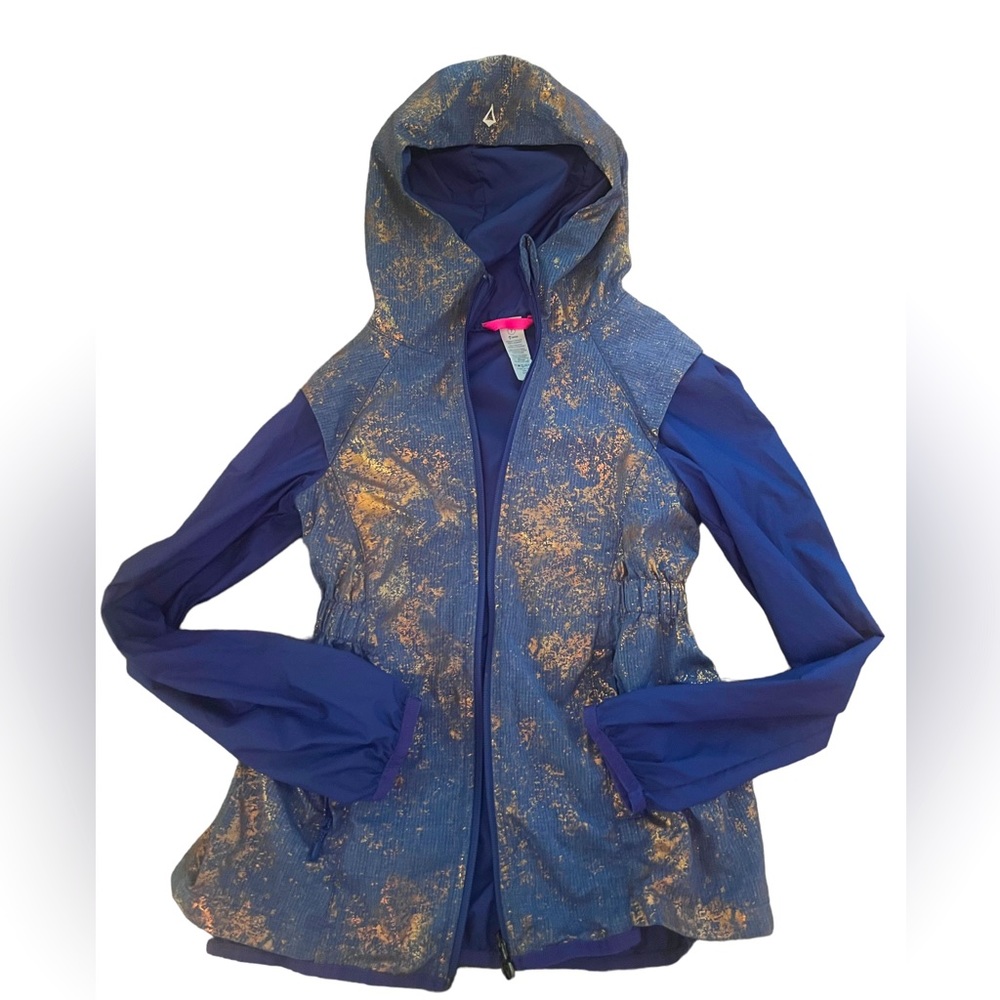 IVIVVA Windbreaker Hoodie Rose Gold on Purple sz 7